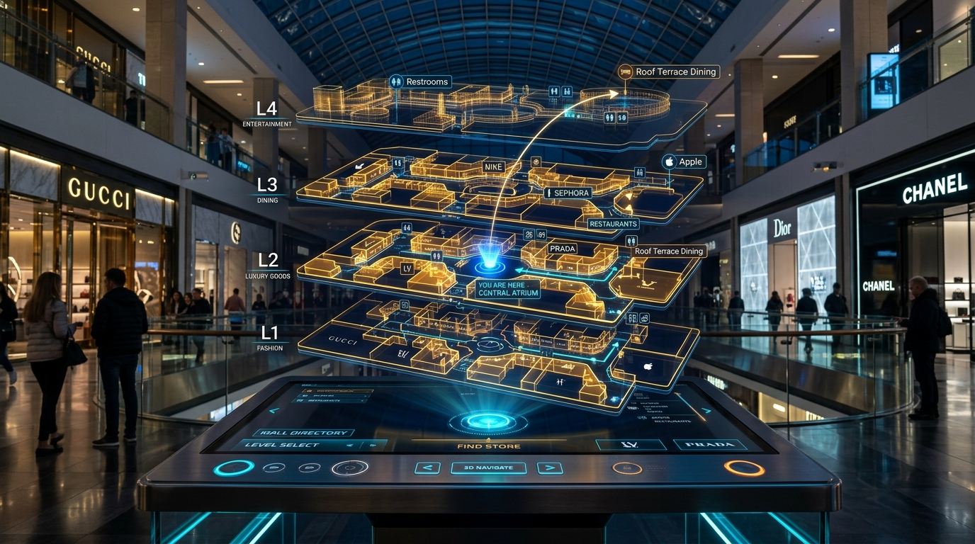 Maqueta holográfica 3D del mall